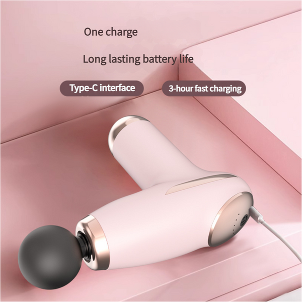 Pink Mini Fascia Gun 6 Speed Muscle Massage Type C Charging 5W Power Massagers