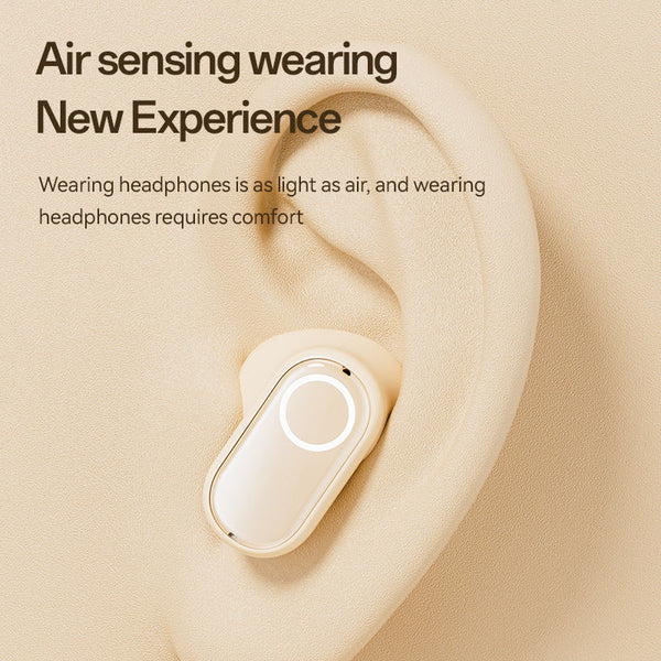 Elosung Beige M84 Short Handle Plated In Ear Bluetooth Earphones Noise Cancelling Wireless Retro Minimalist Design Headphones