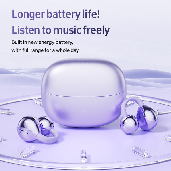 Elosung Purple M108 Spherical Ows Over Ear Bluetooth Earphones Stylish Design Premium Sound Wireless Convenience Earbuds