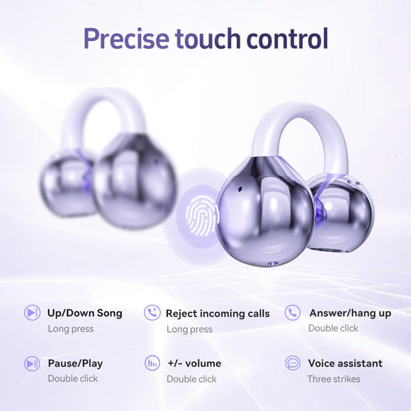 Elosung Purple M108 Spherical Ows Over Ear Bluetooth Earphones Stylish Design Premium Sound Wireless Convenience Earbuds