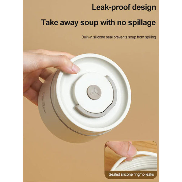 Elosung Beige 304 Stainless Steel Microwave Safe Lunch Box Set (2 Pack) With Insulated Bag Removable Liner 400+600Ml Lunchboxes