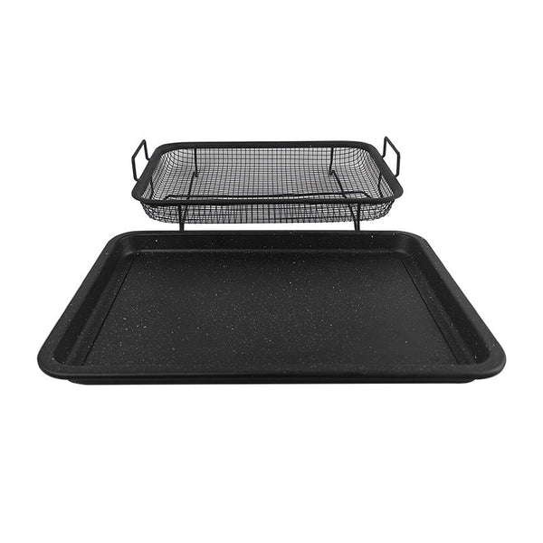 Elosung Bbq Square Non Stick Stainless Steel Grill Basket Silver Color Small Size (30*22*5.5 Cm) Ideal For Grilling Meat And Vegetables Barbecue Tools