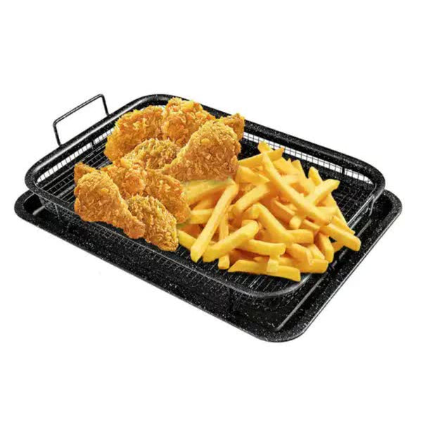 Elosung Bbq Square Non Stick Stainless Steel Grill Basket Silver Color Small Size (30*22*5.5 Cm) Ideal For Grilling Meat And Vegetables Barbecue Tools