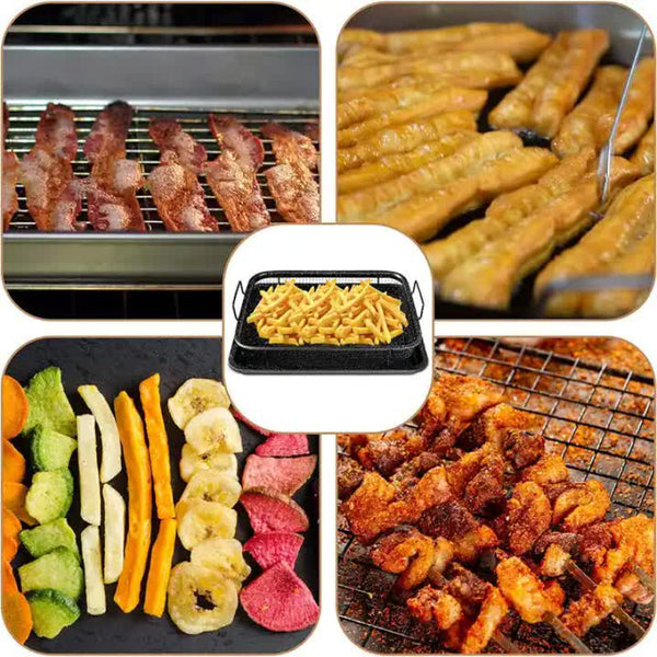 Elosung Bbq Square Non Stick Stainless Steel Grill Basket Silver Color Small Size (30*22*5.5 Cm) Ideal For Grilling Meat And Vegetables Barbecue Tools