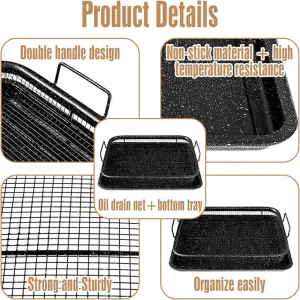 Elosung Bbq Square Non Stick Stainless Steel Grill Basket Silver Color Small Size (30*22*5.5 Cm) Ideal For Grilling Meat And Vegetables Barbecue Tools