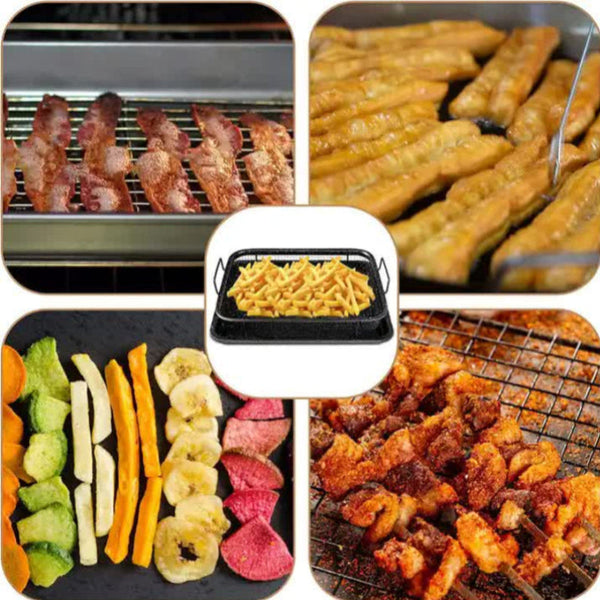 Bbq Square Non Stick Stainless Steel Grill Basket Gold Color Small Size (30*22*5.5 Cm) Ideal For Grilling Meat And Vegetables Barbecue Tools