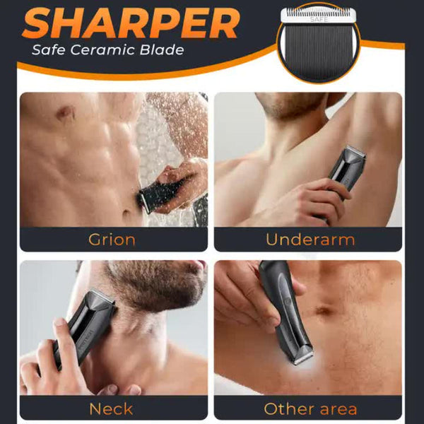 Elosung Men's Electric Hair Removal Trimmer Smart Digital Display Rechargeable Private Area Shaver Model 8003 Men's Shavers
