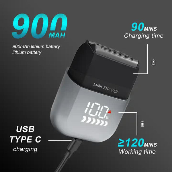 Elosung Pritech Smart Portable Mini Electric Shaver Digital Display Model Rsm 2289 Light Blue Men's Shavers