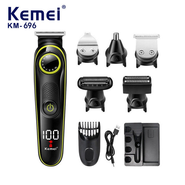 Elosung Km 696 5 In 1 Multifunctional Hair Clipper Electric Trimmer Shaver & Nose Set Clippers & Trimmers