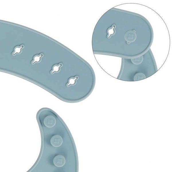 Elosung Blue 8 Piece Silicone Children's Tableware Set Bpa Free Little One Feeding Utensils With Fork Spoon Cup Bowl And Bibs Baby Utensils