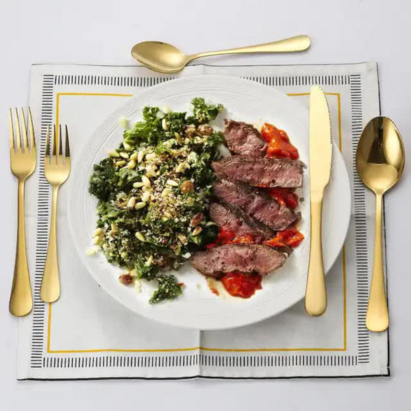 Elosung Silver 410 Stainless Steel Cutlery Set Western Steak Knife Fork Spoon 6 Or 30 Piece Dinnerware Cutlery Sets