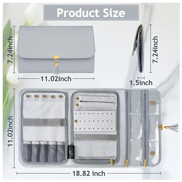 Veile Studios Foldable Jewelry Storage Travel Organizer Portable Multi Compartment Case For Rings Earrings And More Storage & Display