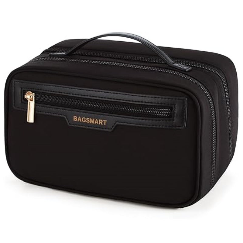 Elosung Black Travel Makeup Organizer Portable Cosmetic Storage Box For Toiletries And Cosmetics Makeup Bags & Cases