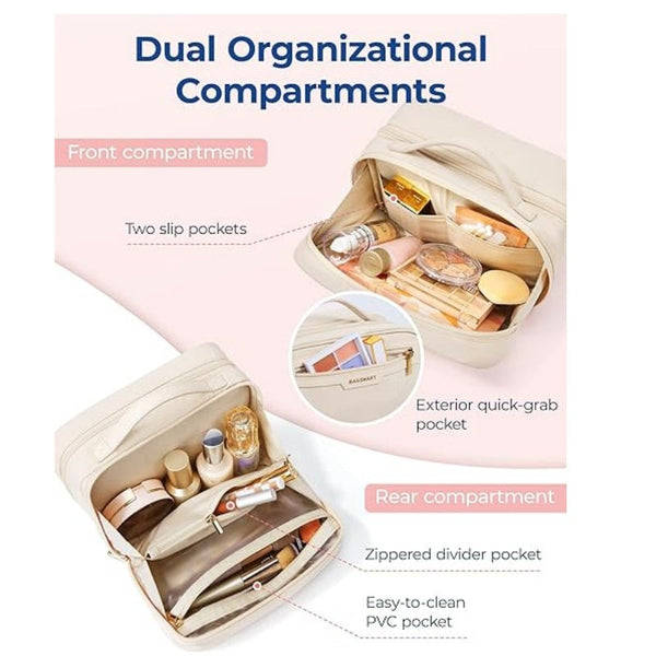 Elosung Black Travel Makeup Organizer Portable Cosmetic Storage Box For Toiletries And Cosmetics Makeup Bags & Cases