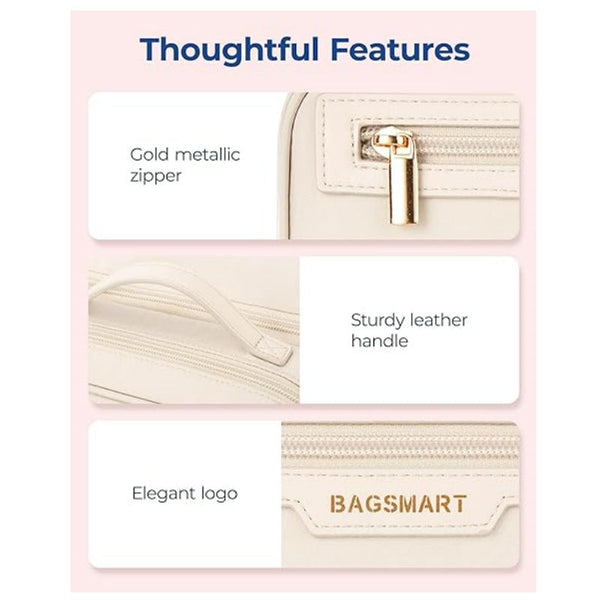 Elosung Black Travel Makeup Organizer Portable Cosmetic Storage Box For Toiletries And Cosmetics Makeup Bags & Cases