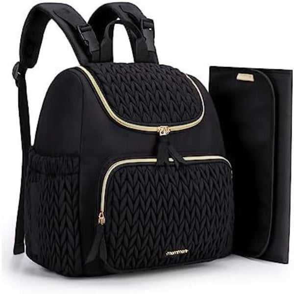 Elosung Black Travel Backpack With Diaper Changing Mat Small Size Insulated Pocketperfect For Moms On The Go Women Backpacks