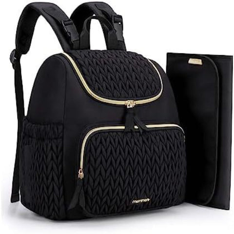 Elosung Black Travel Backpack With Diaper Changing Mat Small Size Insulated Pocketperfect For Moms On The Go Women Backpacks