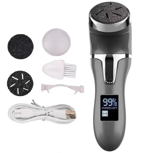 Black Electric Foot Callus Remover Rechargeable Waterproof Pedicure Tool With Automatic Dead Skin Removal Electric Files & Tools