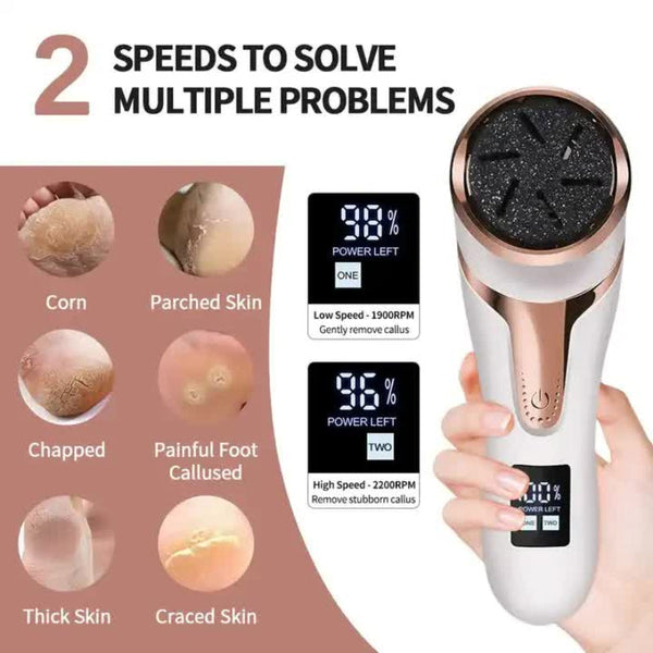 Black Electric Foot Callus Remover Rechargeable Waterproof Pedicure Tool With Automatic Dead Skin Removal Electric Files & Tools