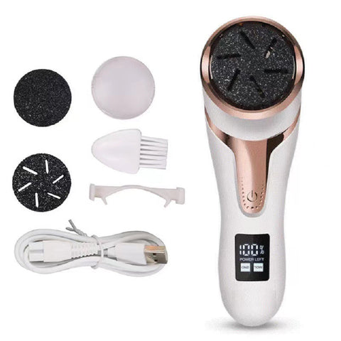Elosung White Electric Foot Callus Remover Rechargeable Waterproof Pedicure Tool With Automatic Dead Skin Removal Electric Files & Tools