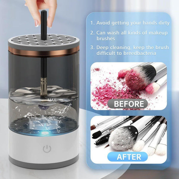 Elosung Transparent Usb Powered Automatic Makeup Brush Cleaner Fast Hygienic And Easy To Use Cleaning Machine Brush Cleaners