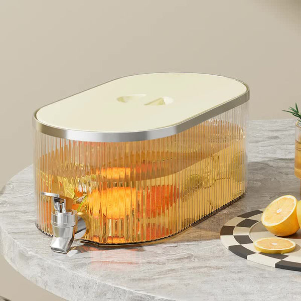 Elosung Cream White Refrigerator Cold Water Dispenser 5.3L Fruit Tea Jug With Tap For Beverages Water Dispensers