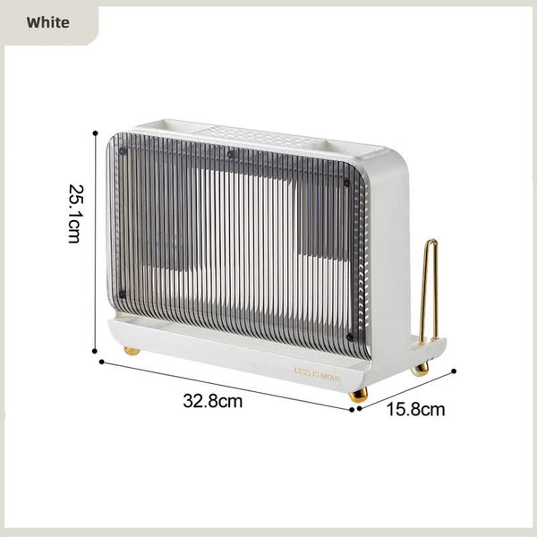 White Multifunctional Kitchen Knife Holder Integrated Storage Rack For Knives Chopsticks And Cutting Boards Knife Blocks & Storage