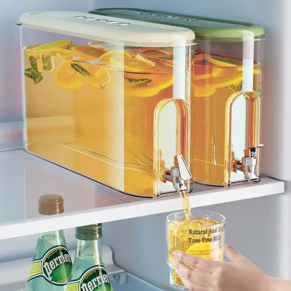 Elosung Green Refrigerator Cold Water Jug With Tap 4L Large Capacity Sealed Beverage Dispenser For Juice And Water Dispensers