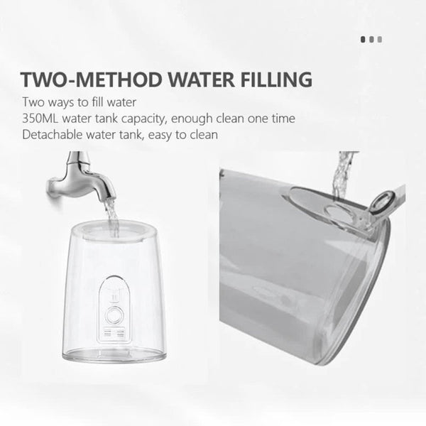 Elosung Black Portable Rechargeable Water Flosser Handheld Oral Irrigator For Teeth & Gums Air & Water Flossers