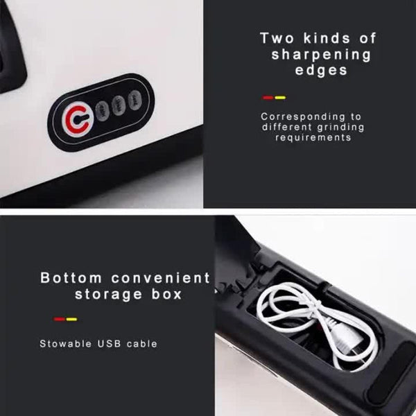 Elosung Black Electric Knife Sharpener Stone High Speed Diamond Grinding Wheel Efficient And Easy To Use Blade Sharpening Tool For Home Professional S