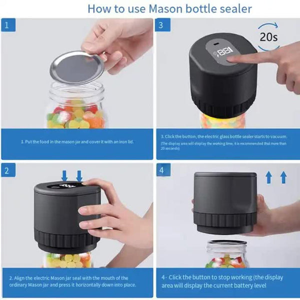 Elosung Black Automatic Vacuum Sealer Compact Electric Food Preserver Home And Freshener Vacuum Sealers