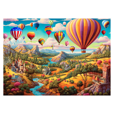 Elosung 1000 Piece Hot Air Balloon Adventure Jigsaw Puzzle For Adults Difficult Paper With Beautiful Scenery Stress Relief And Cognitive Enhancement P