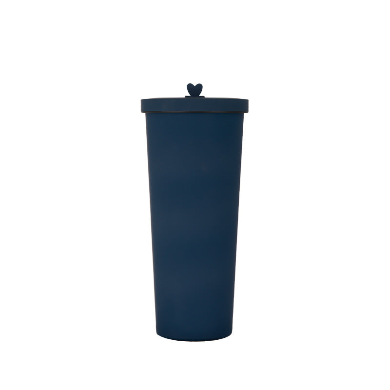 Elosung 750Ml Blue Straw Cup 304 Stainless Steel Reusable Bpa Free Water Bottle With Leak Proof Lid Large Capacity Perfect For Hydration On The Go Vac