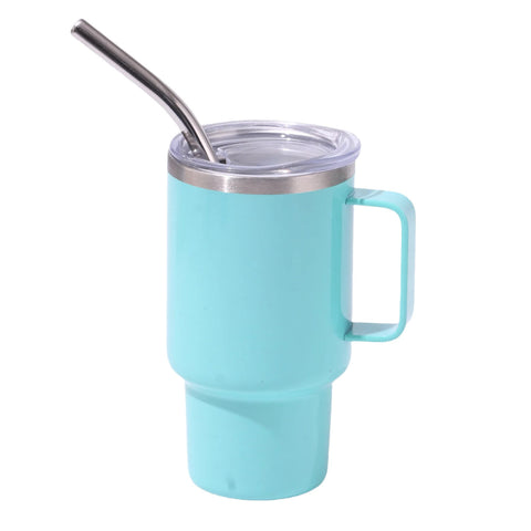 Elosung 3Oz Blue Sublimation Mini Car Cup 304 Stainless Steel Straw Beer Portable Insulated Whiskey Shot Glass Perfect For On The Go Drinking Vacuum F