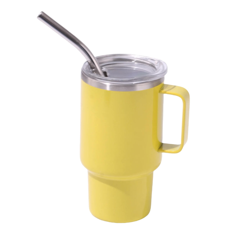 Elosung 3Oz Yellow Sublimation Mini Car Cup 304 Stainless Steel Straw Beer Portable Insulated Whiskey Shot Glass Perfect For On The Go Drinking Vacuum