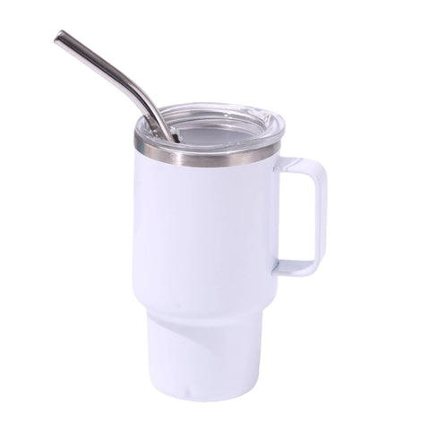 Elosung 3Oz White Sublimation Mini Car Cup 304 Stainless Steel Straw Beer Portable Insulated Whiskey Shot Glass Perfect For On The Go Drinking Vacuum