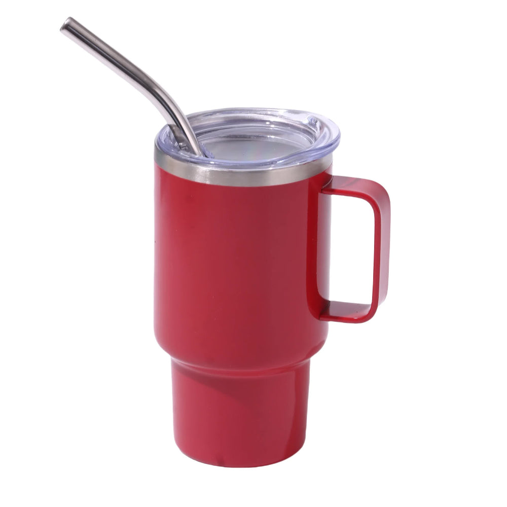 Elosung 3Oz Red Sublimation Mini Car Cup 304 Stainless Steel Straw Beer Portable Insulated Whiskey Shot Glass Perfect For On The Go Drinking Vacuum Fl