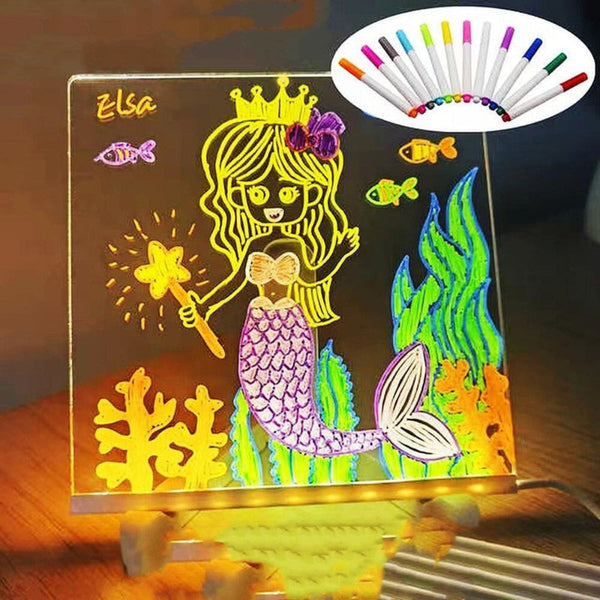 Elosung 7.87' X 0.11' Erasable Diy Kids Drawing Board Glow In The Dark Writing Reusable Chalkboard For Art Learning Creative Handicraft Toy Drawing Bo