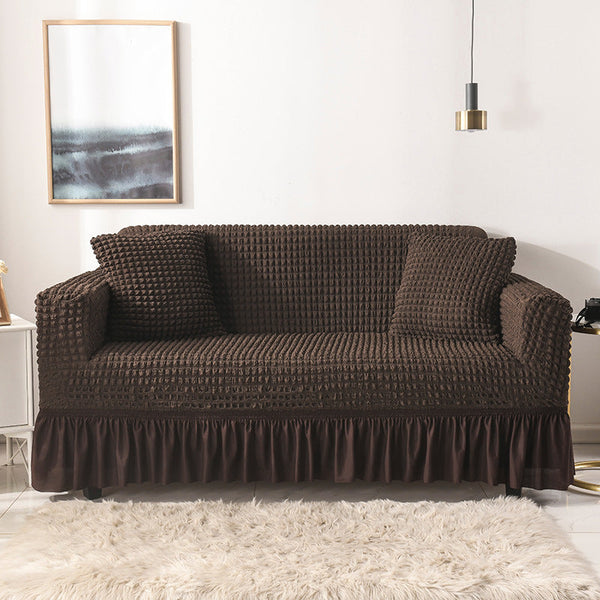 Elosung Elastic Sofa Suit Skirt Dedicated Coffee Color (235 300Cm) Slipcovers