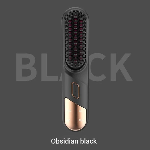 Elosung Black 2 In 1 Rechargeable Hair Straightener And Curler Portable Styling Comb Dual Function Flat Iron Curling Wand Perfect For Home Use Straigh