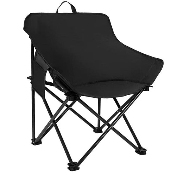 Elosung Black Outdoor Folding Camping Chair Portable Lounge Lightweight Beach Fishing Stool And Picnic Seat Perfect For Adventures Camping Chairs