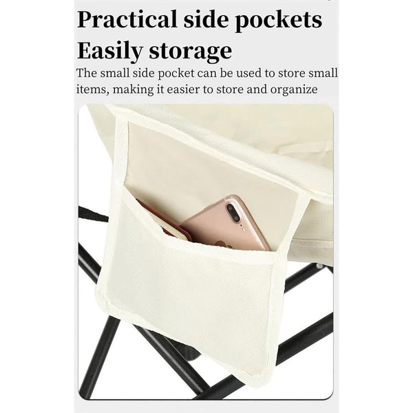 Elosung Black Outdoor Folding Camping Chair Portable Lounge Lightweight Beach Fishing Stool And Picnic Seat Perfect For Adventures Camping Chairs