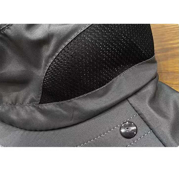 Elosung Navy Blue Outdoor Uv Protection Hat For Men Detachable Face & Neck Shield Large Brim Sun Fishing Hiking And Activities Hats