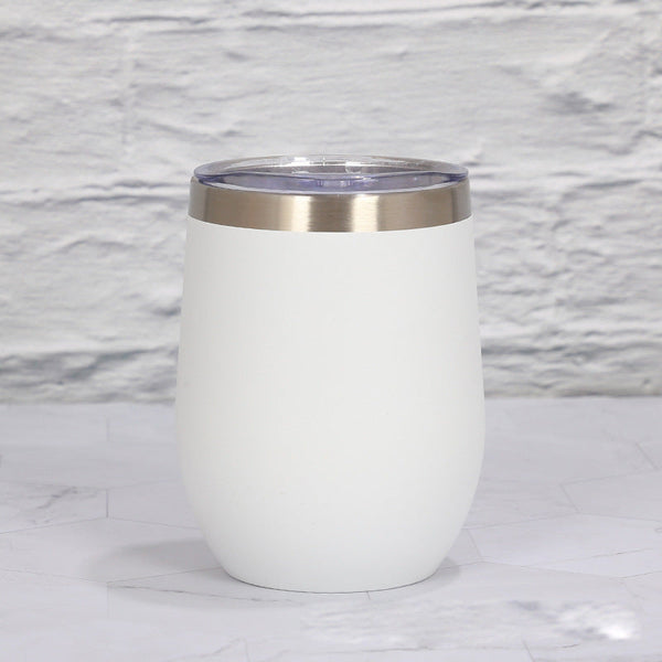 Elosung White 12Oz Double Wall Vacuum 304 Eggshell Cup Mini Portable Insulated U Shaped Creative Small Beer Mug Vacuum Flasks & Mugs