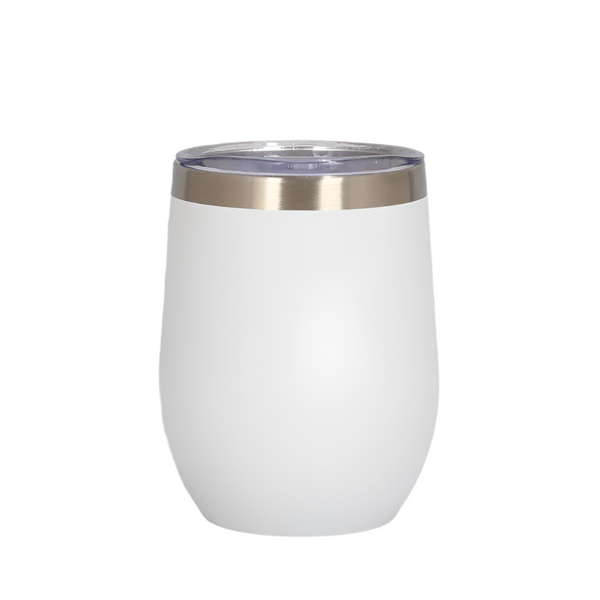 Elosung White 12Oz Double Wall Vacuum 304 Eggshell Cup Mini Portable Insulated U Shaped Creative Small Beer Mug Vacuum Flasks & Mugs