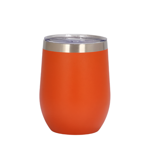 Elosung Orange 12Oz Double Wall Vacuum 304 Eggshell Cup Mini Portable Insulated U Shaped Creative Small Beer Mug Vacuum Flasks & Mugs