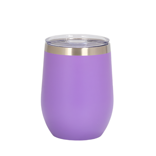 Elosung Purple 12Oz Double Wall Vacuum 304 Eggshell Cup Mini Portable Insulated U Shaped Creative Small Beer Mug Vacuum Flasks & Mugs