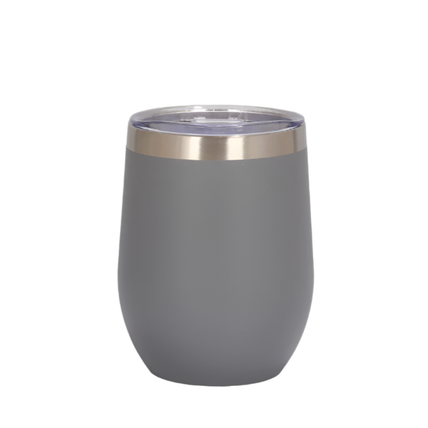 Elosung Grey 12Oz Double Wall Vacuum 304 Eggshell Cup Mini Portable Insulated U Shaped Creative Small Beer Mug Vacuum Flasks & Mugs