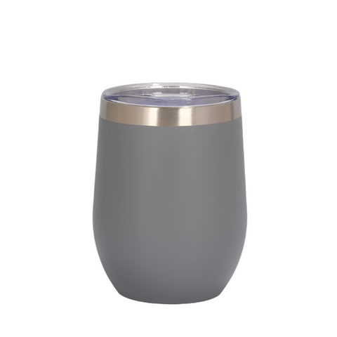 Elosung Grey 12Oz Double Wall Vacuum 304 Eggshell Cup Mini Portable Insulated U Shaped Creative Small Beer Mug Vacuum Flasks & Mugs