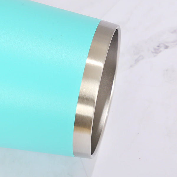 Elosung Grey 12Oz Double Wall Vacuum 304 Eggshell Cup Mini Portable Insulated U Shaped Creative Small Beer Mug Vacuum Flasks & Mugs